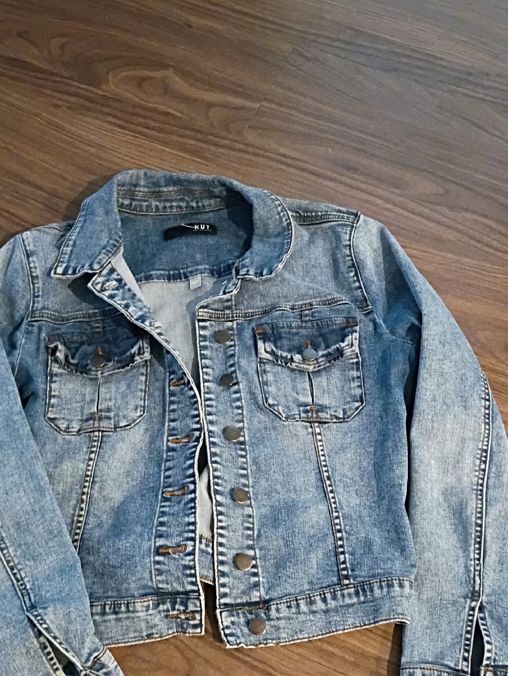 KUT Classic Light Wash Denim Jacket